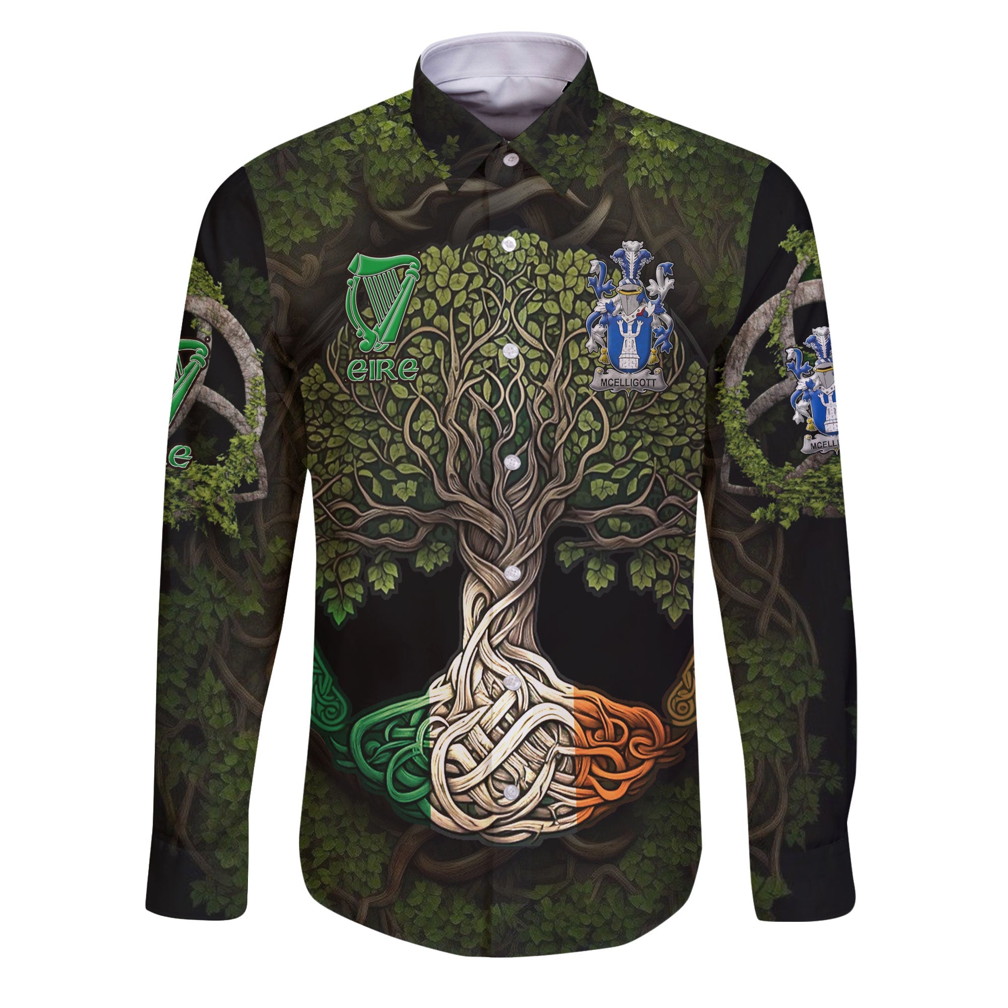 McElligott Long Sleeve Button Shirts Ireland Is My Root Style