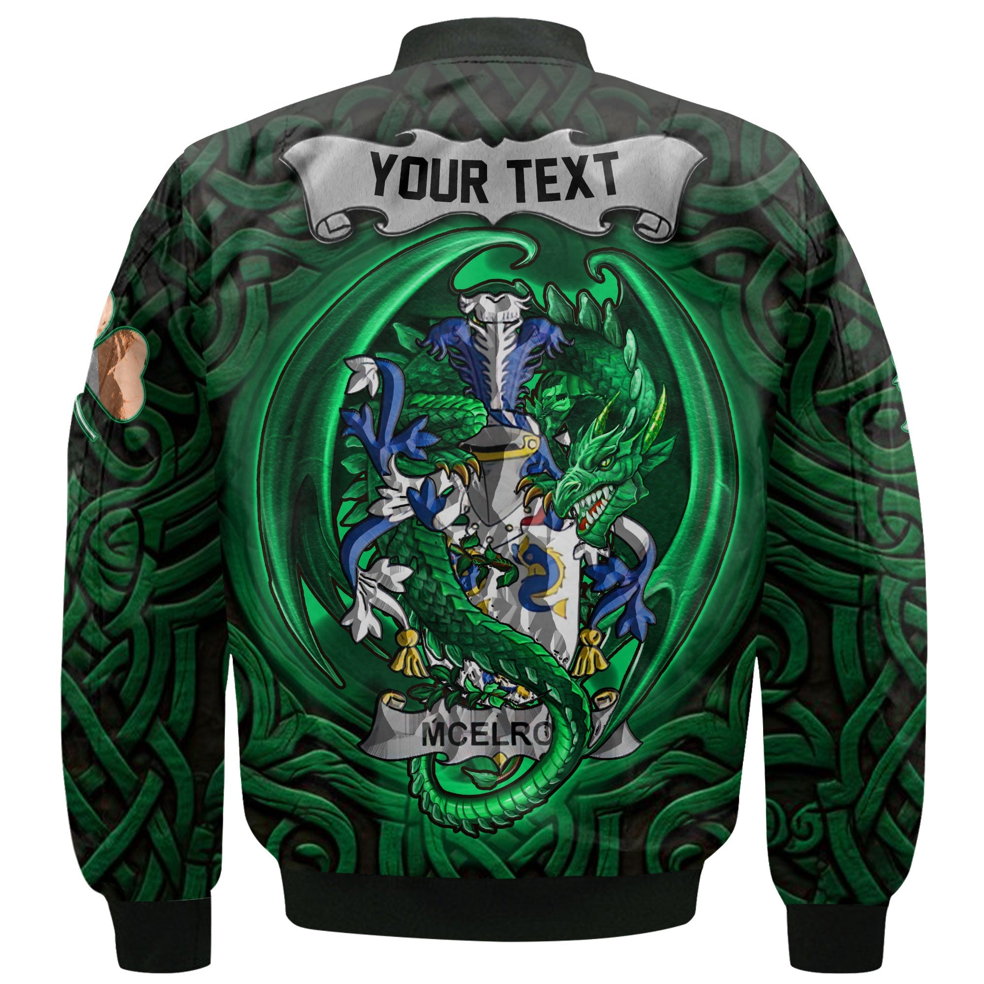 McElroy or Gilroy Bomber Jackets The Green Dragon Of Ireland Style