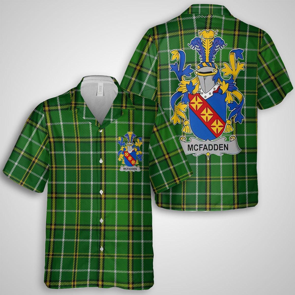 McFadden or McFadyen Hawaiian Shirts Crest And National Plaid Style