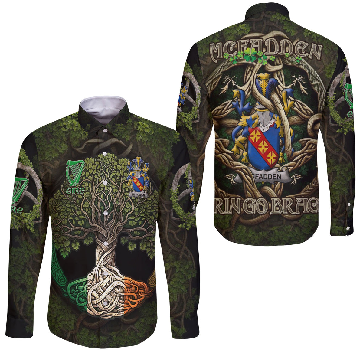 McFadden or McFadyen Long Sleeve Button Shirts Ireland Is My Root Style