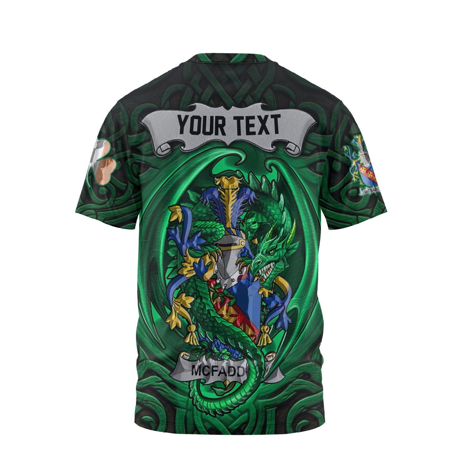 McFadden or McFadyen T-Shirts The Green Dragon Of Ireland Style