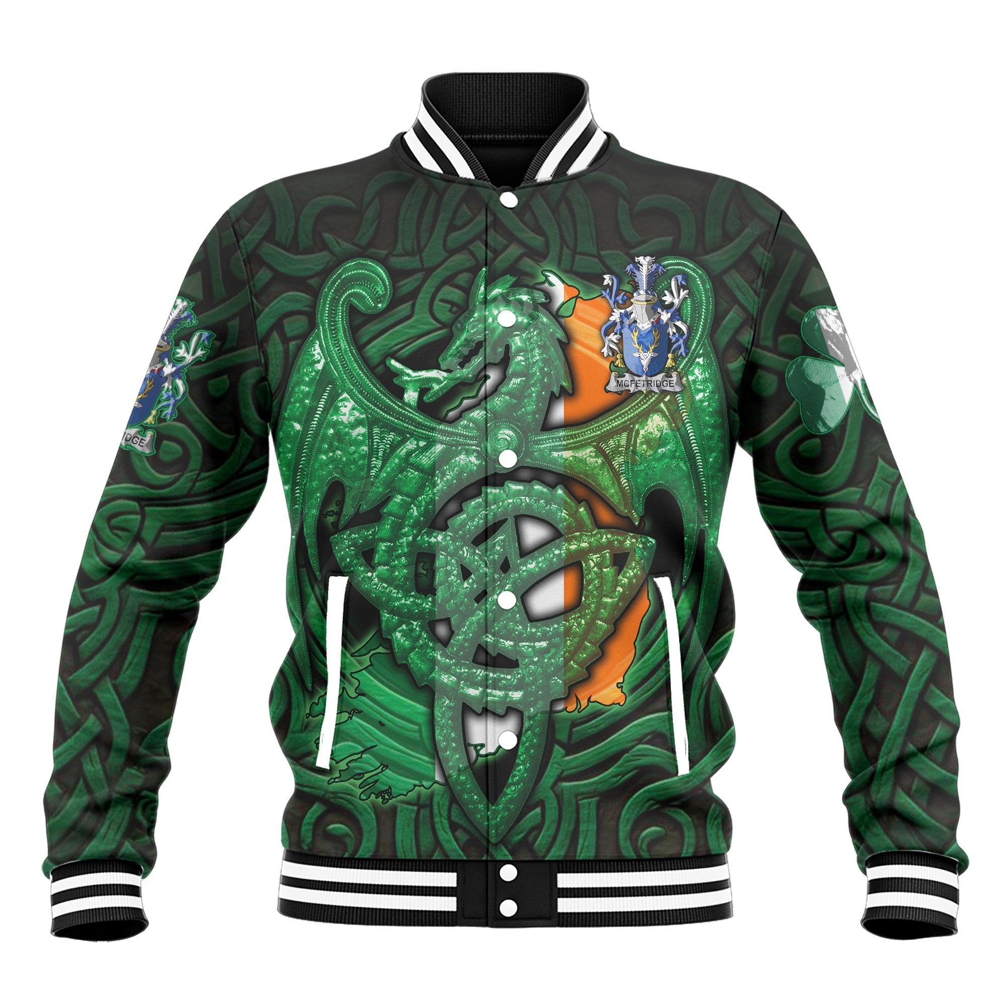 McFetridge Baseball Jackets The Green Dragon Of Ireland Style