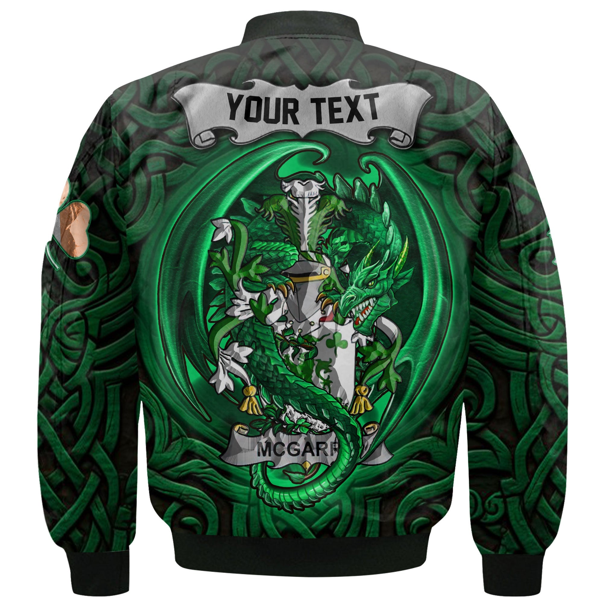 McGarry or Garry Bomber Jackets The Green Dragon Of Ireland Style