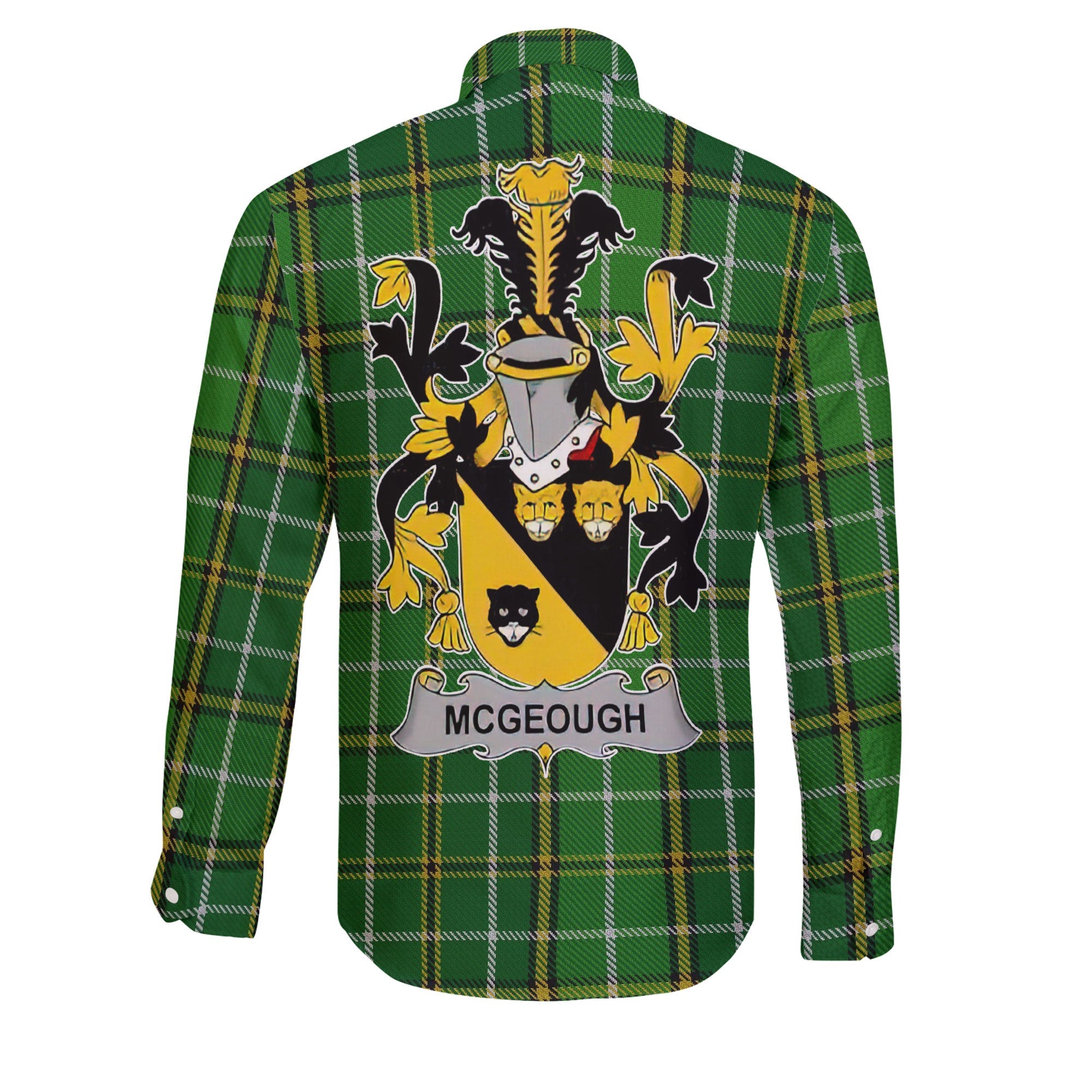 McGeough or McGough Long Sleeve Button Shirts Crest And National Plaid Style