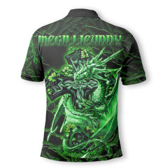McGillicuddy Polo Shirts Celtic Cross And Dragon Style