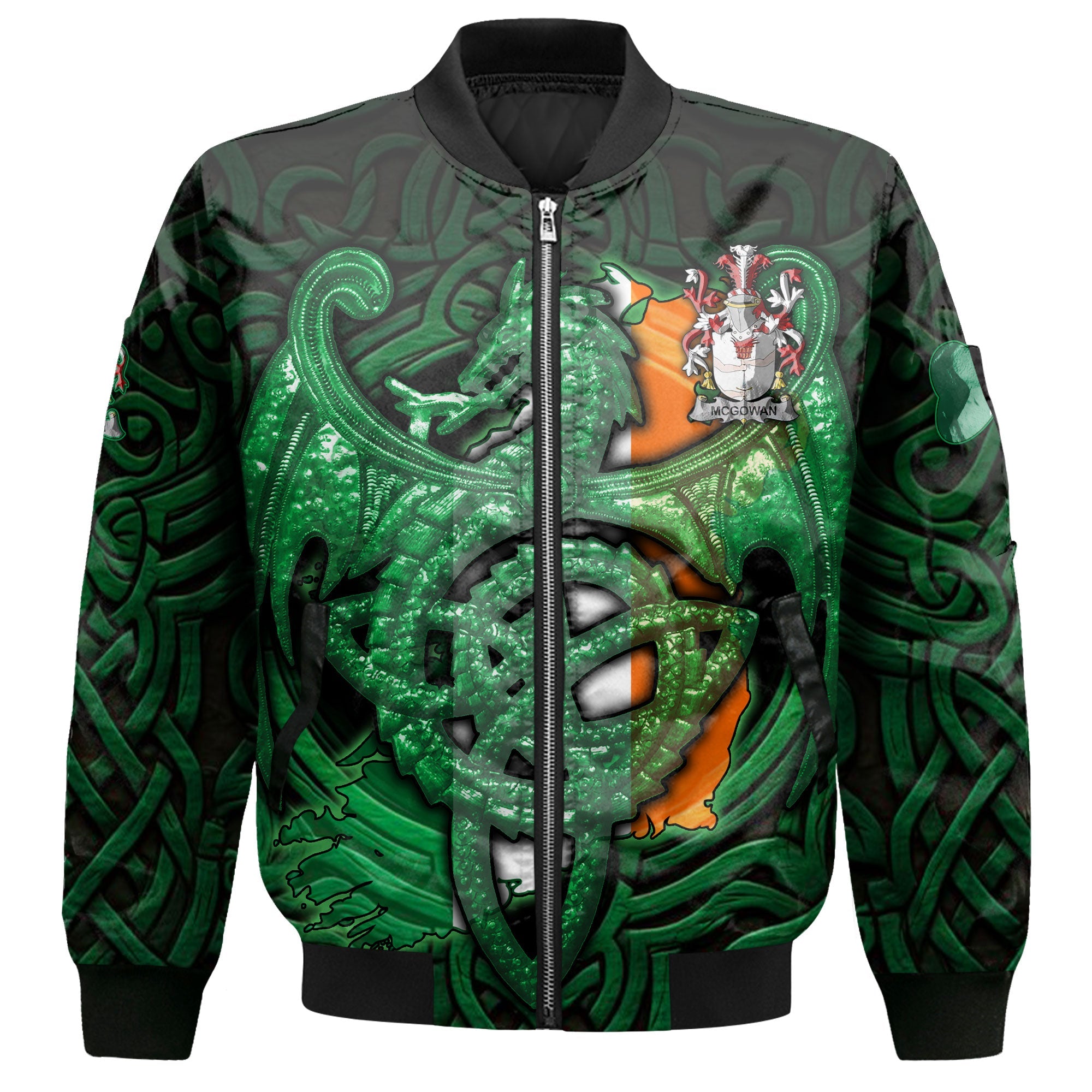 McGowan or McGouan Bomber Jackets The Green Dragon Of Ireland Style