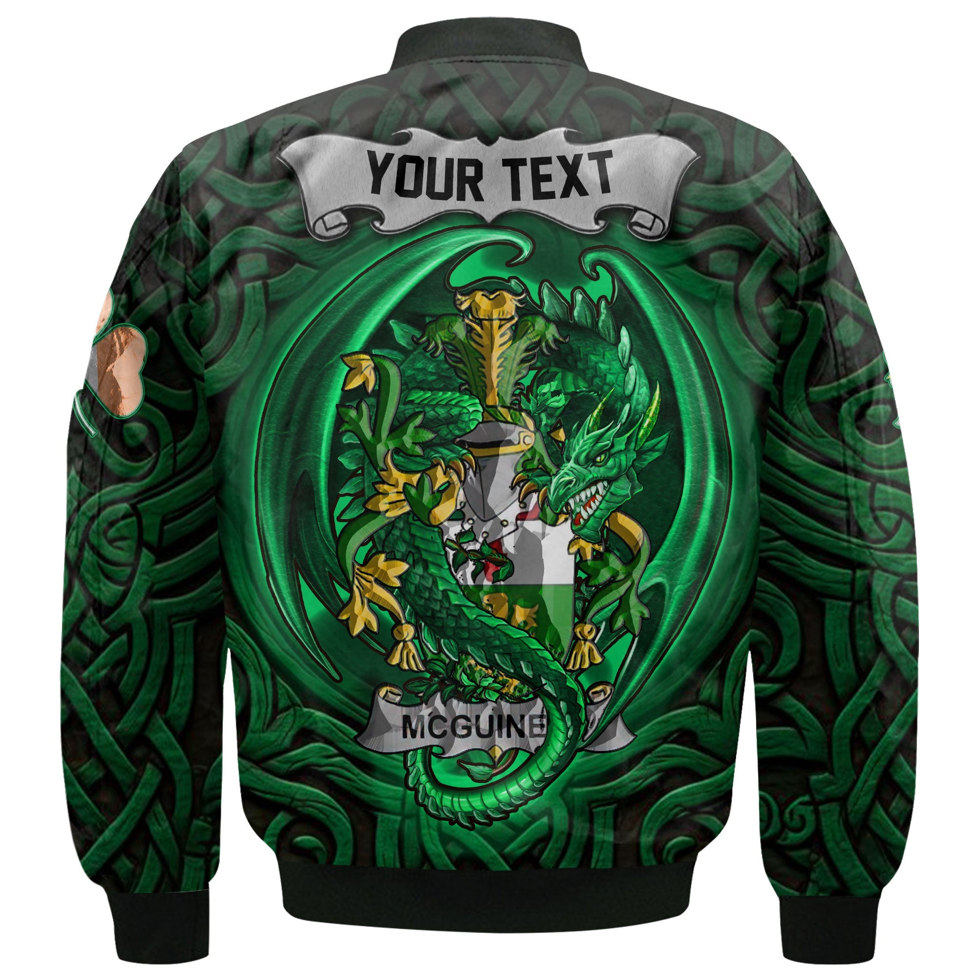 McGuiness or McGenis Bomber Jackets The Green Dragon Of Ireland Style