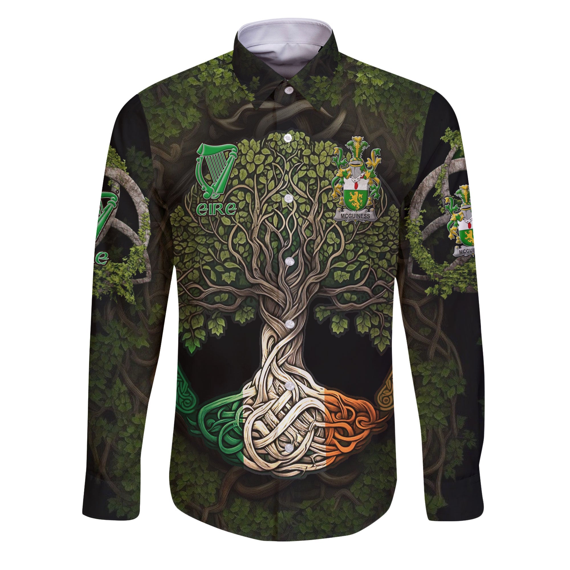 McGuiness or McGenis Long Sleeve Button Shirts Ireland Is My Root Style