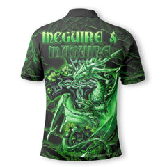 McGuire and Maguire Polo Shirts Celtic Cross And Dragon Style