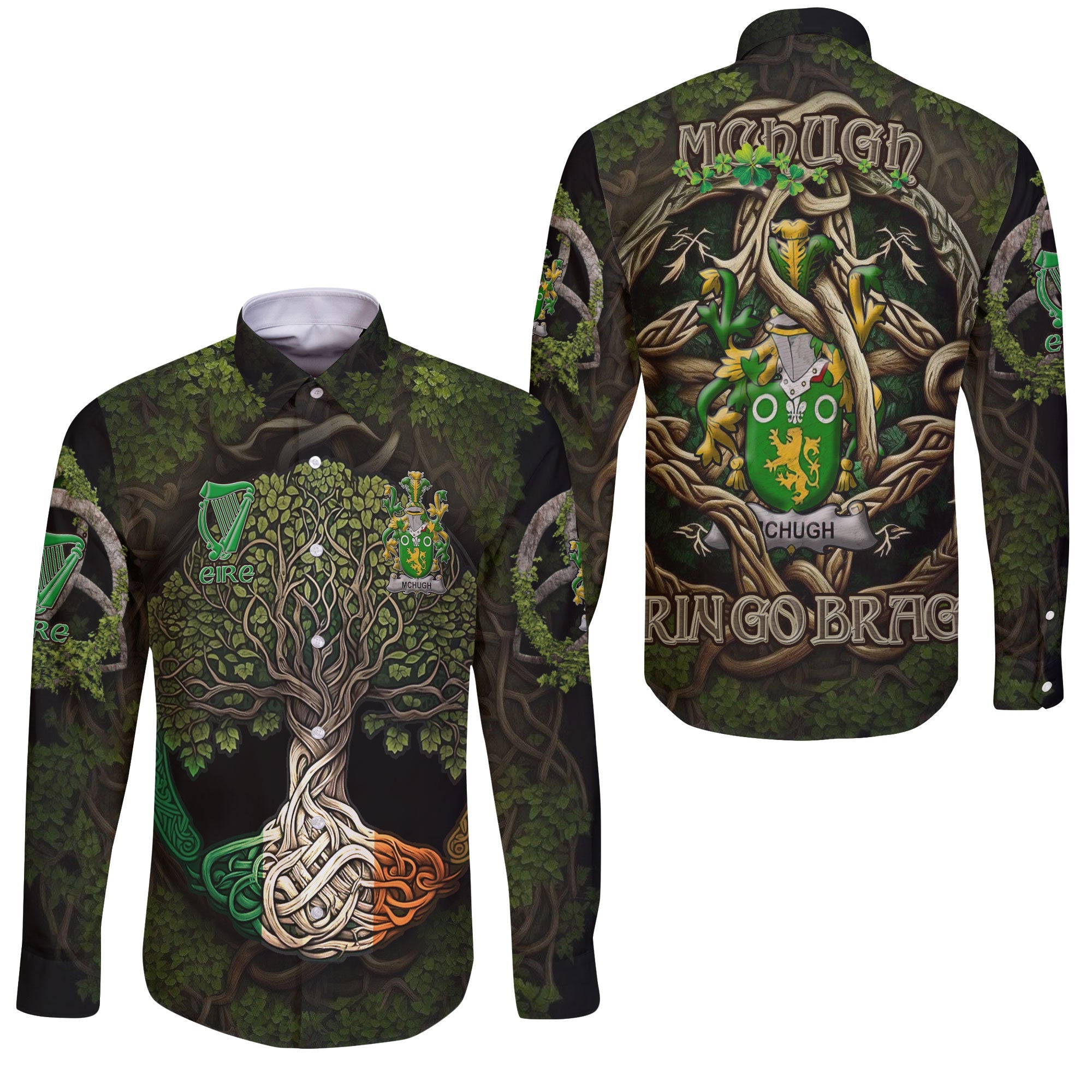 McHugh or MacHugh Long Sleeve Button Shirts Ireland Is My Root Style