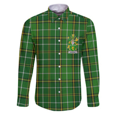 McHugh or MacHugh Long Sleeve Button Shirts Crest And National Plaid Style