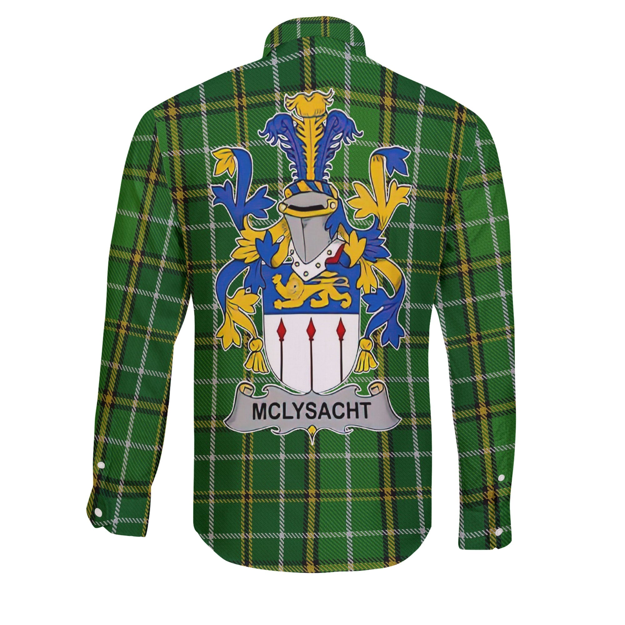 McLysacht or Lysacht Long Sleeve Button Shirts Crest And National Plaid Style