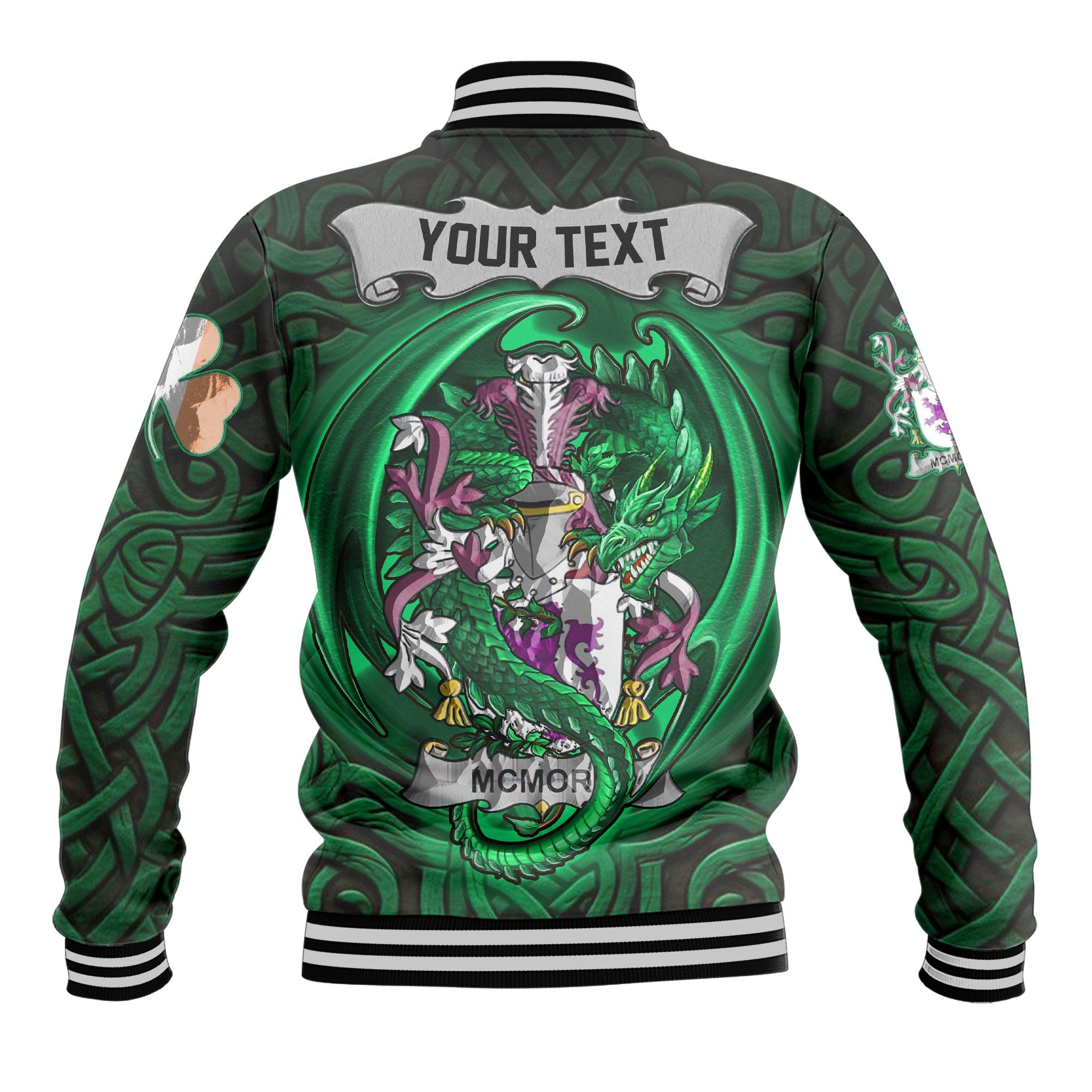 McMore or More Baseball Jackets The Green Dragon Of Ireland Style