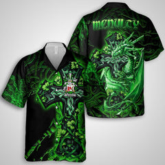 McNulty Hawaiian Shirts Celtic Cross And Dragon Style