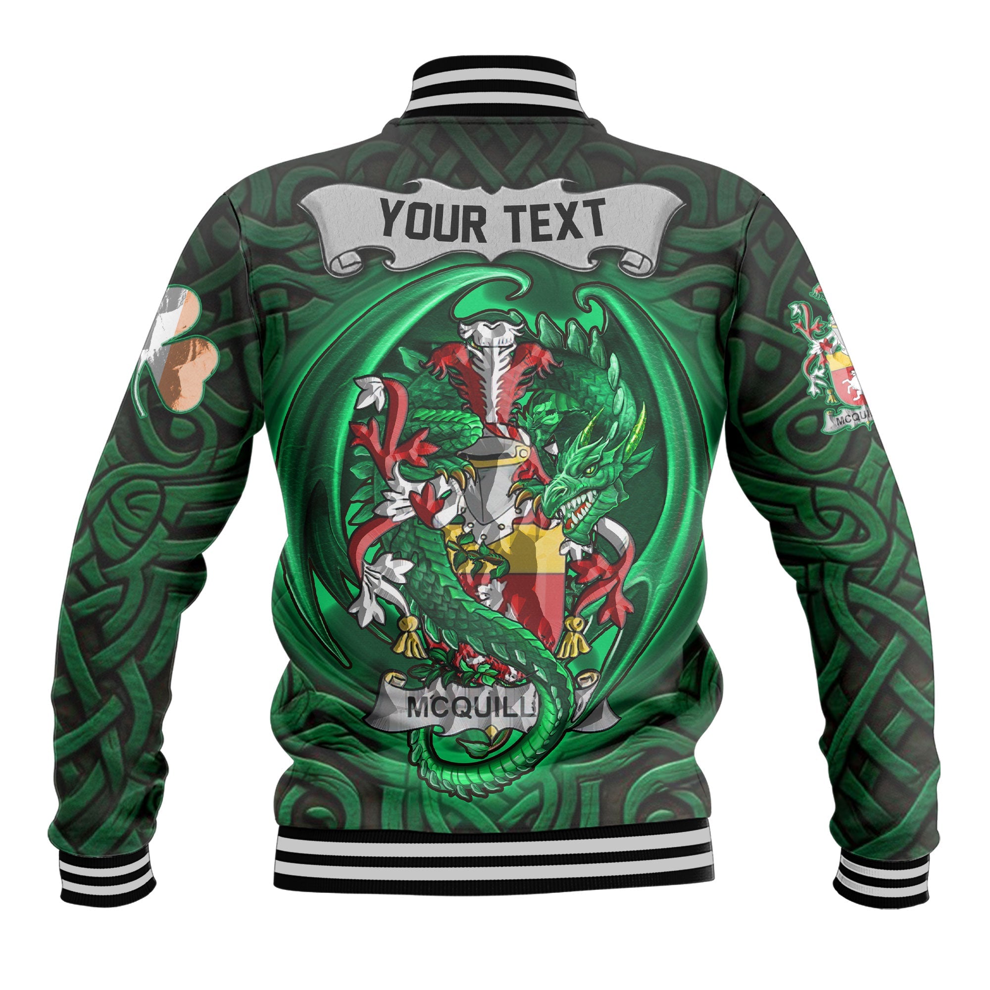 McQuillan Baseball Jackets The Green Dragon Of Ireland Style