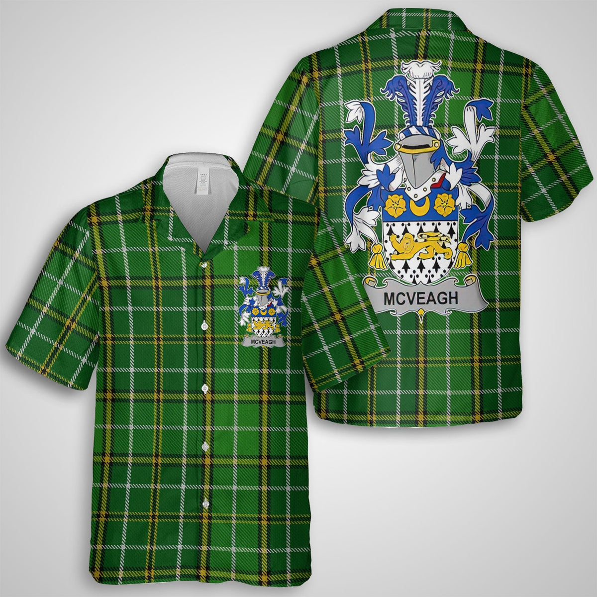 McVeagh or McFingah Hawaiian Shirts Crest And National Plaid Style