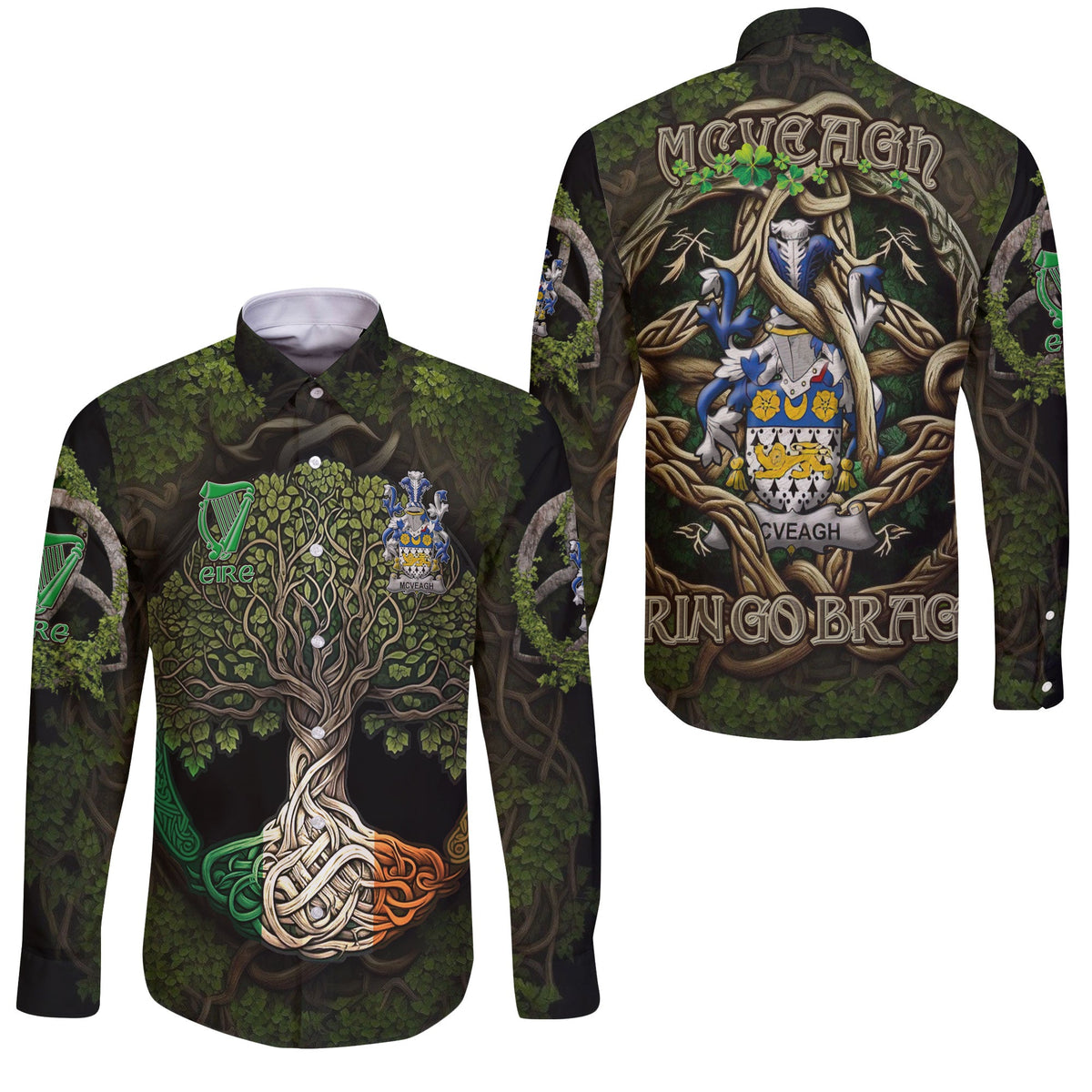 McVeagh or McFingah Long Sleeve Button Shirts Ireland Is My Root Style