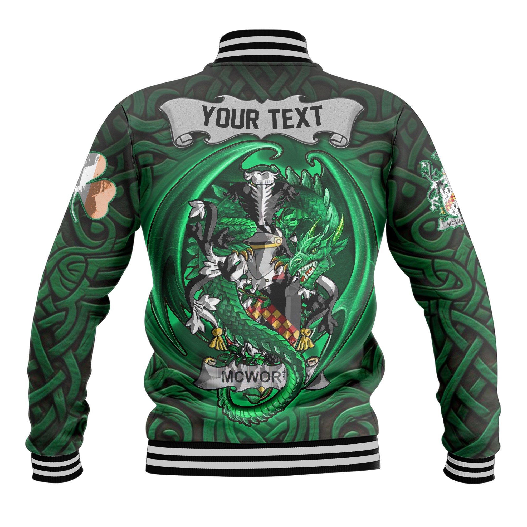 McWorth or MacWorth Baseball Jackets The Green Dragon Of Ireland Style