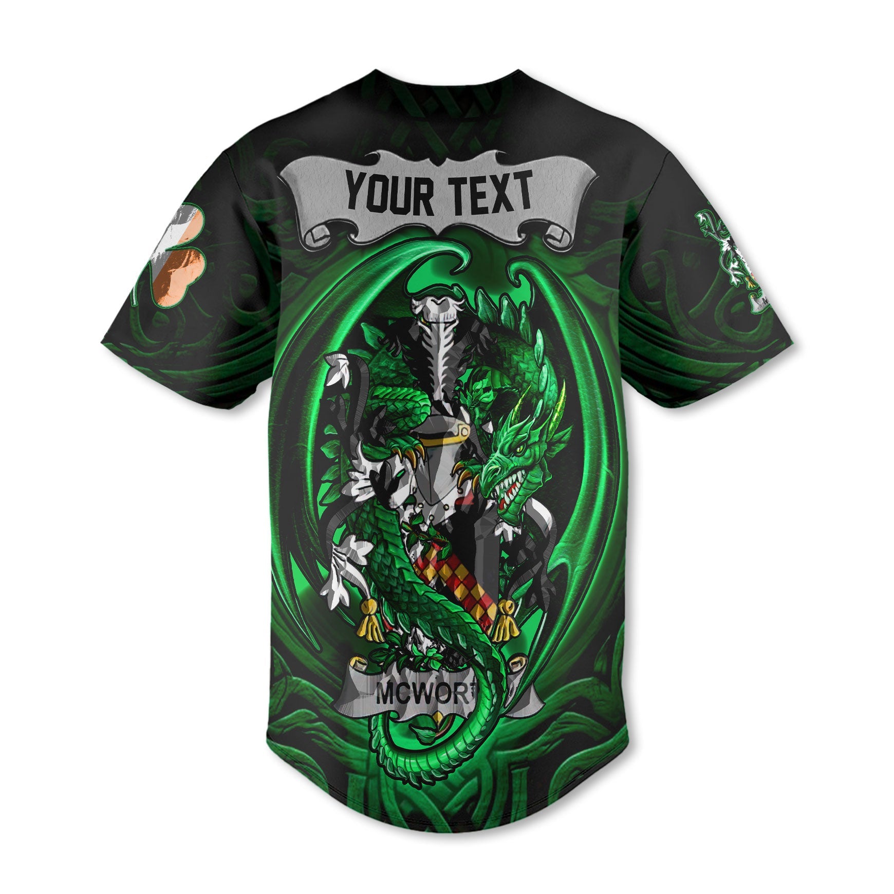 McWorth or MacWorth Baseball Jerseys The Green Dragon Of Ireland Style