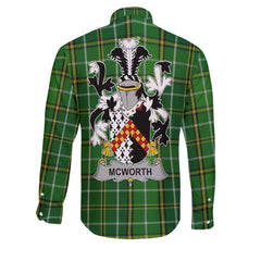 McWorth or MacWorth Long Sleeve Button Shirts Crest And National Plaid Style