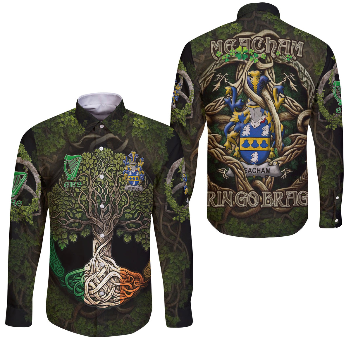 Meacham Long Sleeve Button Shirts Ireland Is My Root Style