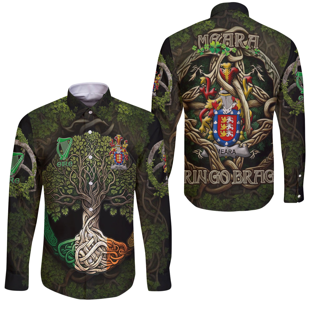 Meara or O Mara Long Sleeve Button Shirts Ireland Is My Root Style