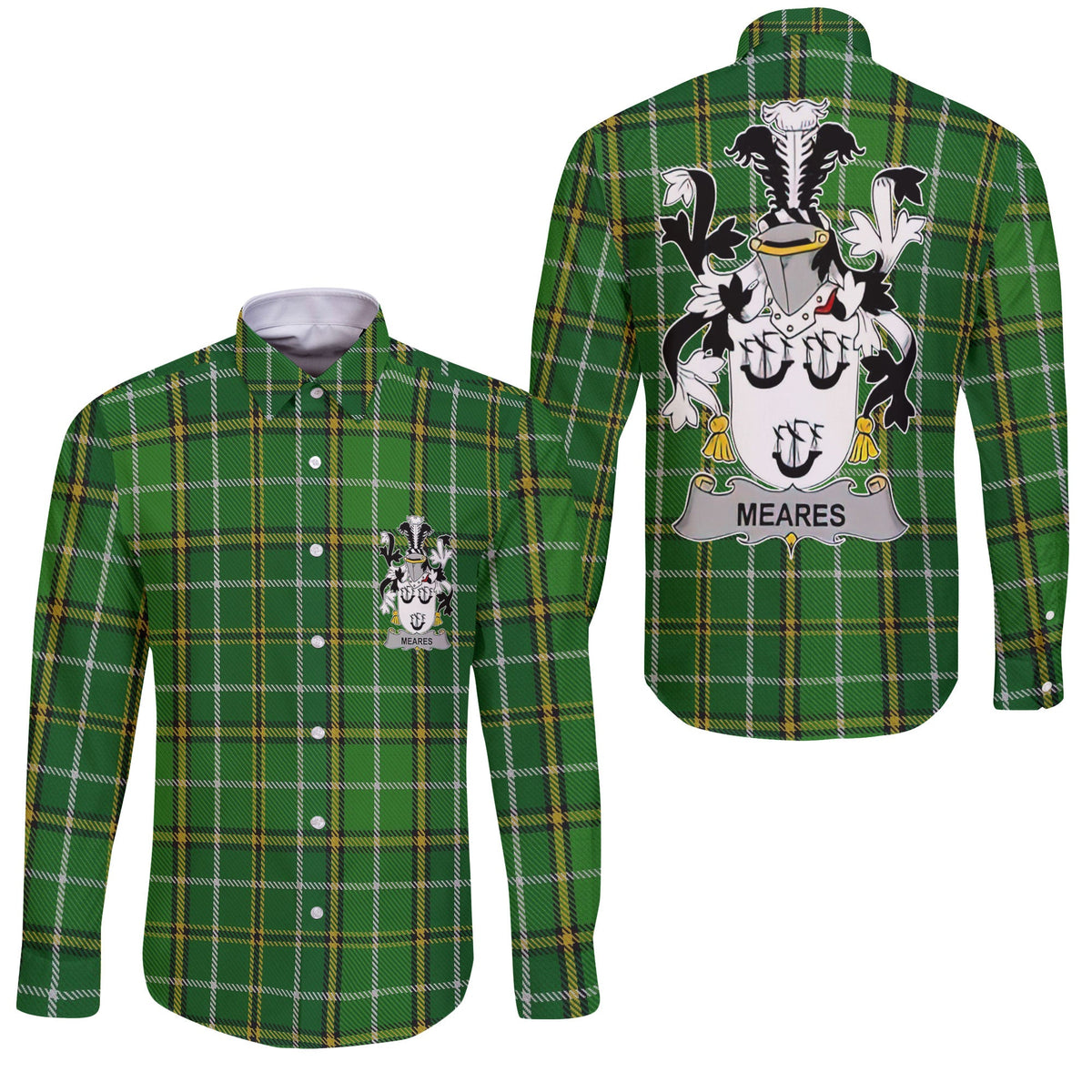 Meares Long Sleeve Button Shirts Crest And National Plaid Style