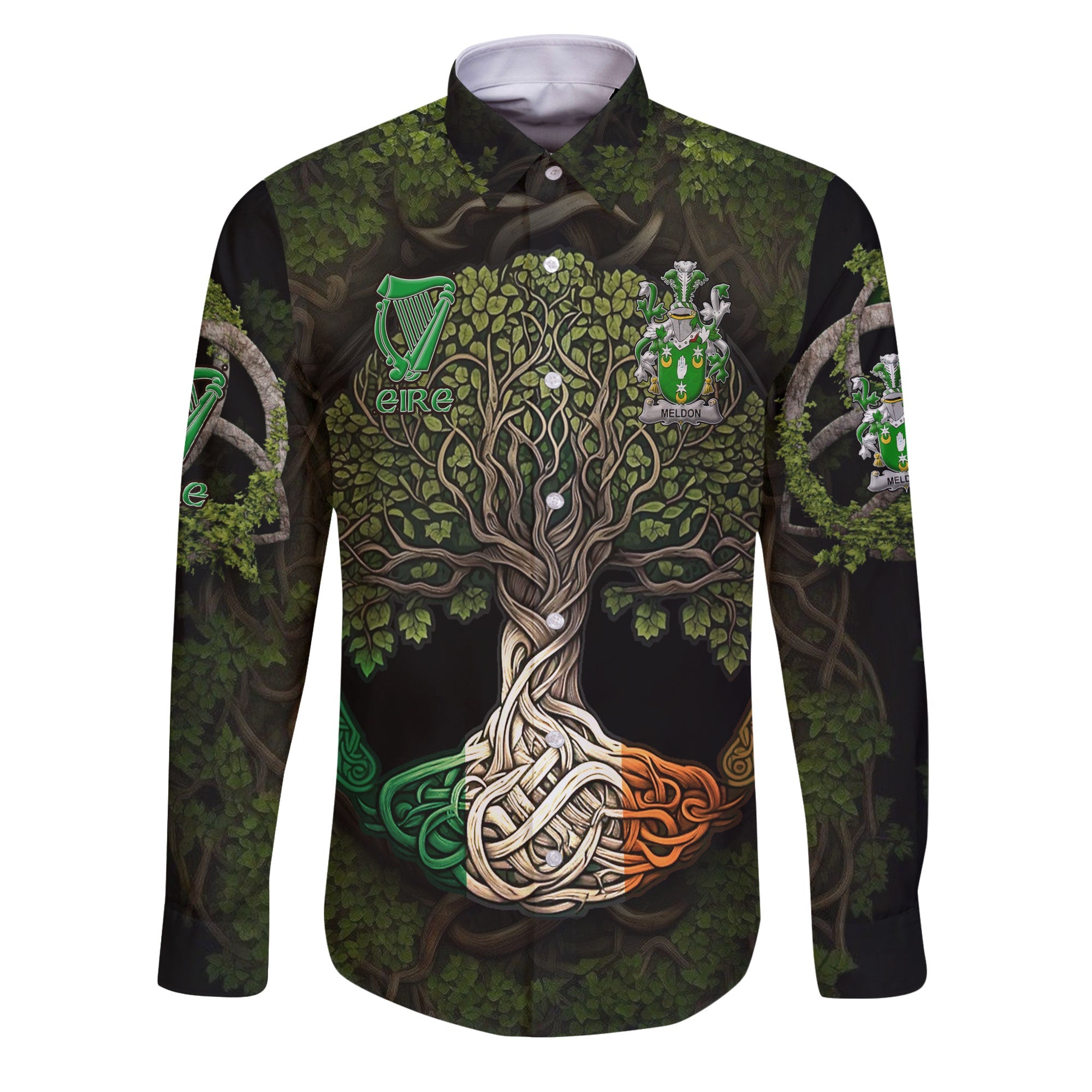 Meldon or Muldoon Long Sleeve Button Shirts Ireland Is My Root Style
