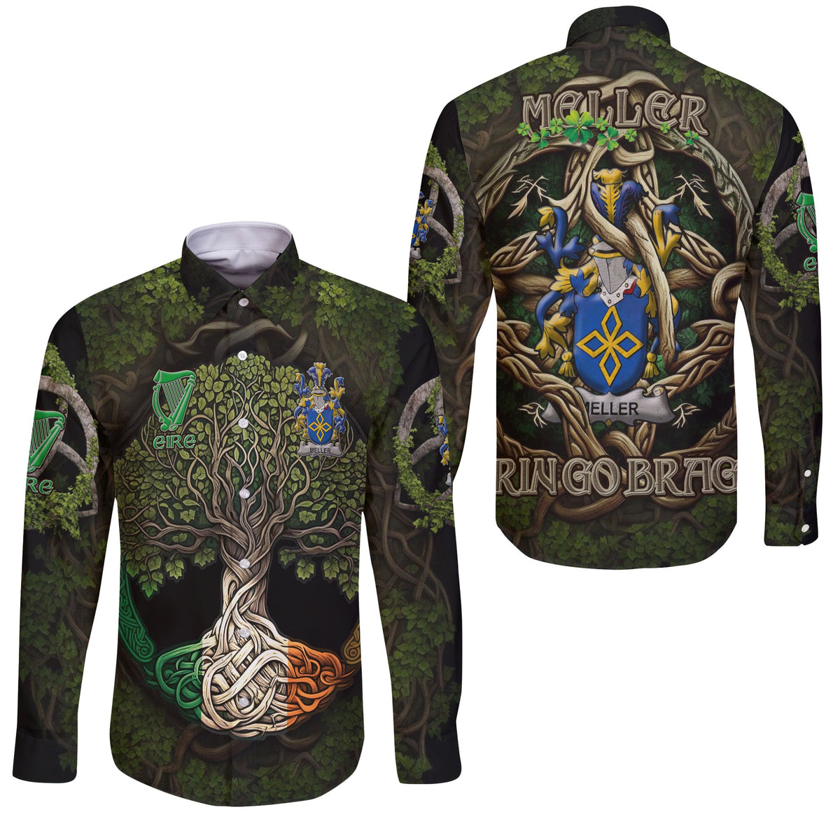 Meller Long Sleeve Button Shirts Ireland Is My Root Style