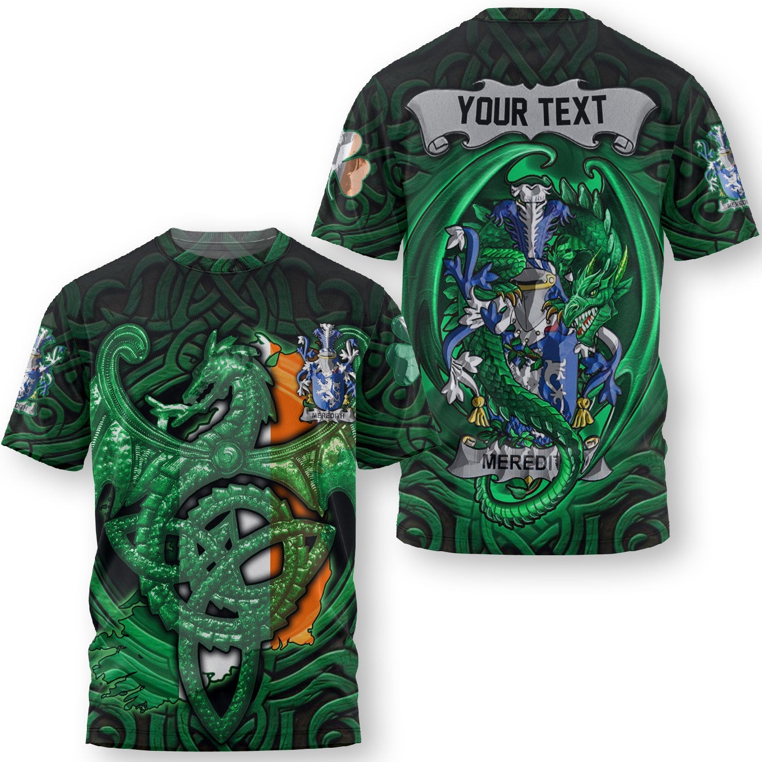 Melody or O Moledy T-Shirts The Green Dragon Of Ireland Style