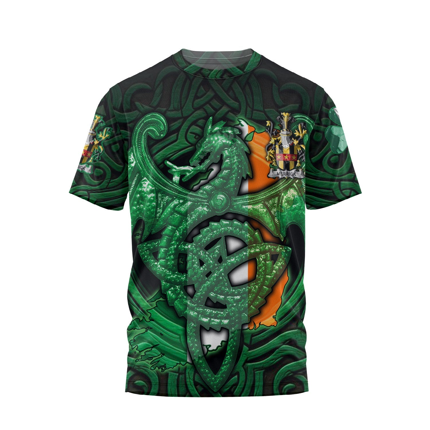 Merrick or Meyrick T-Shirts The Green Dragon Of Ireland Style