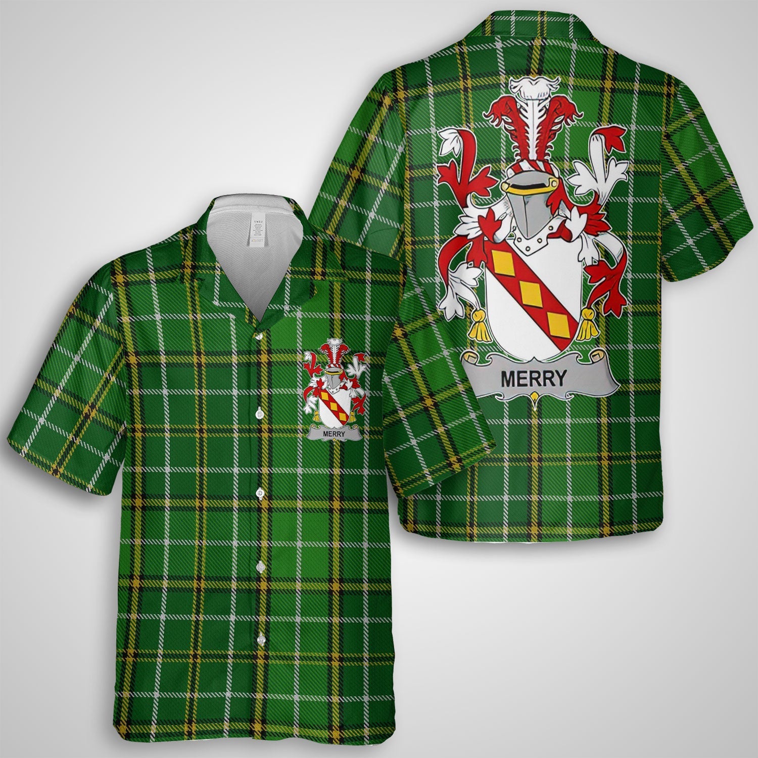 Merry or O Merry Hawaiian Shirts Crest And National Plaid Style