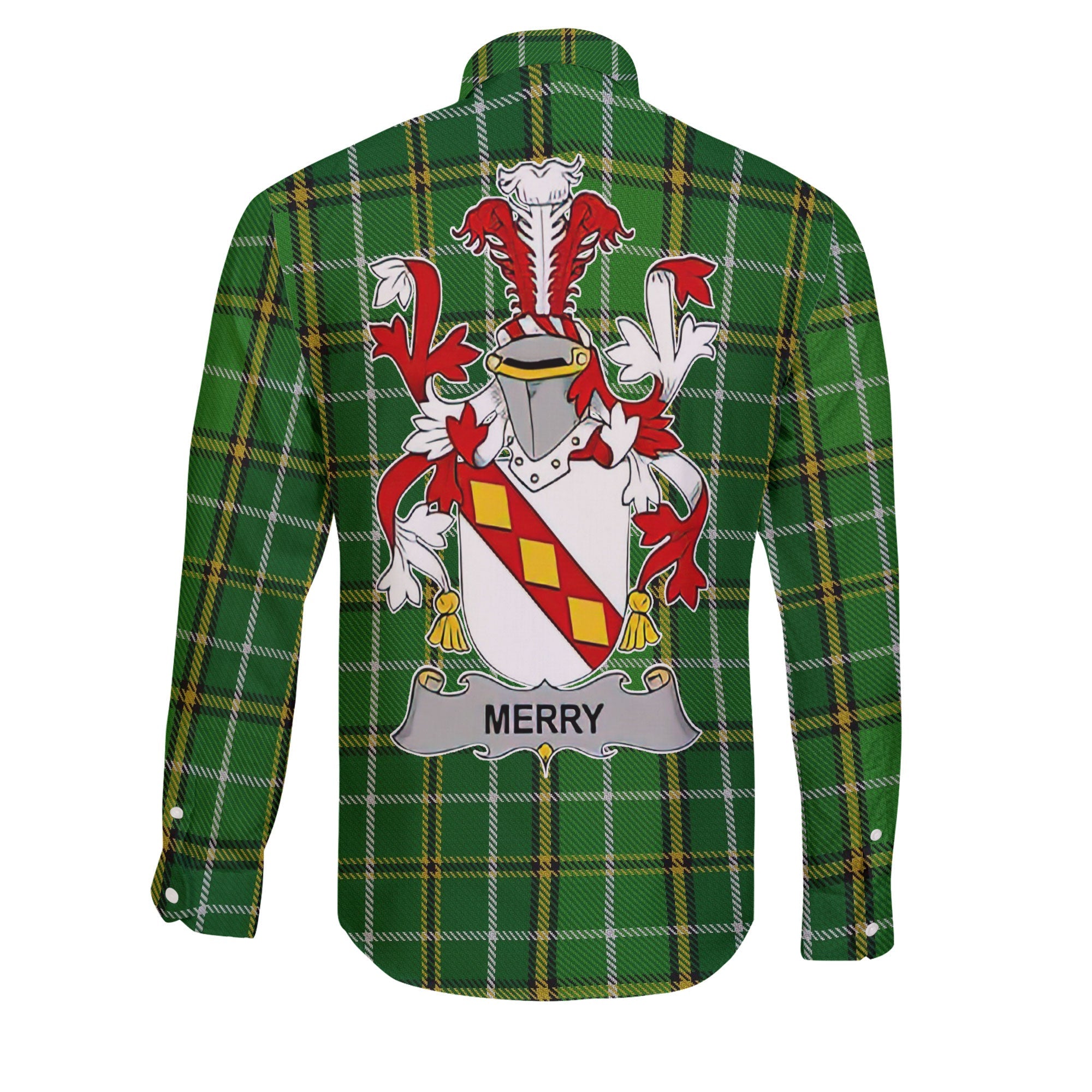 Merry or O Merry Long Sleeve Button Shirts Crest And National Plaid Style