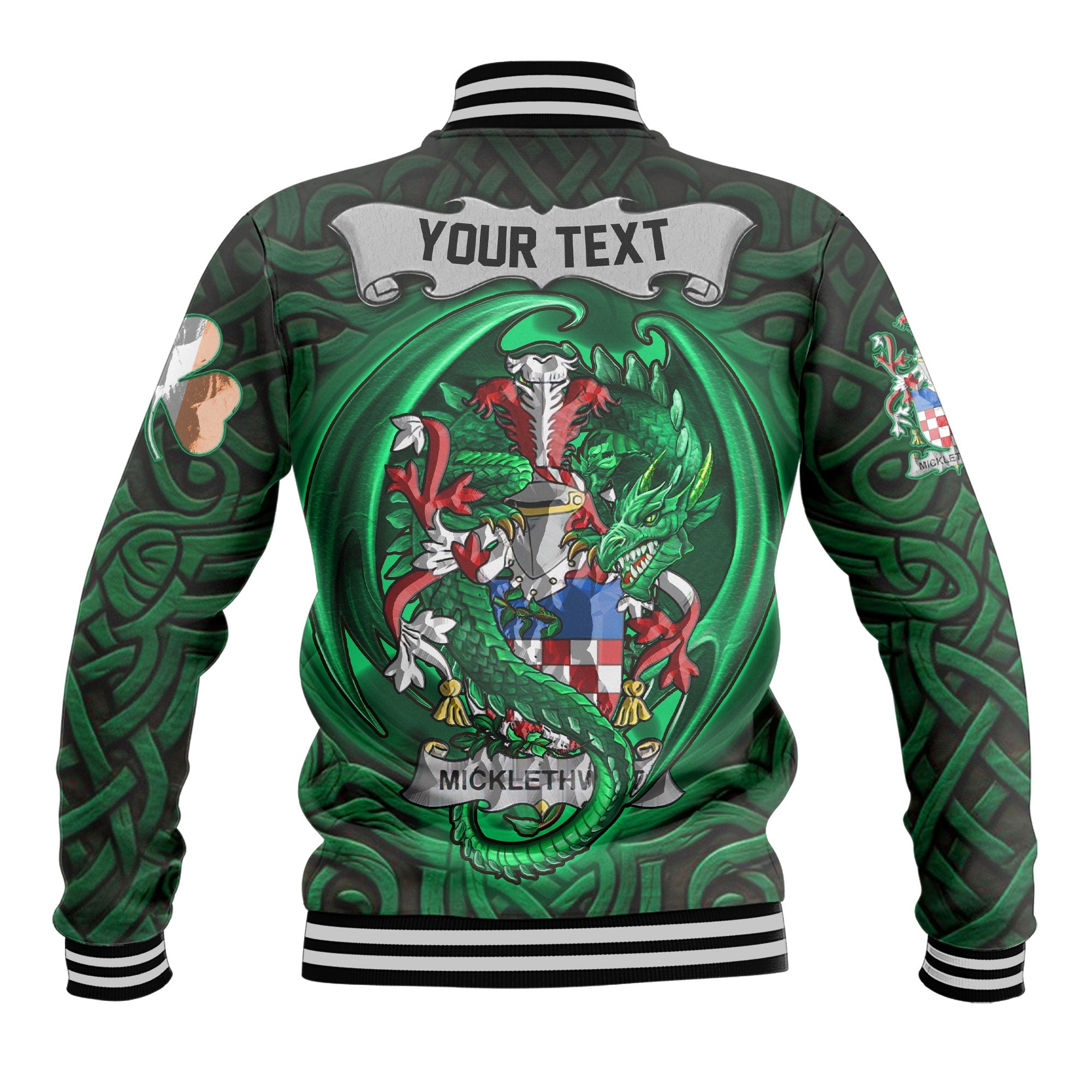 Micklethwait Baseball Jackets The Green Dragon Of Ireland Style