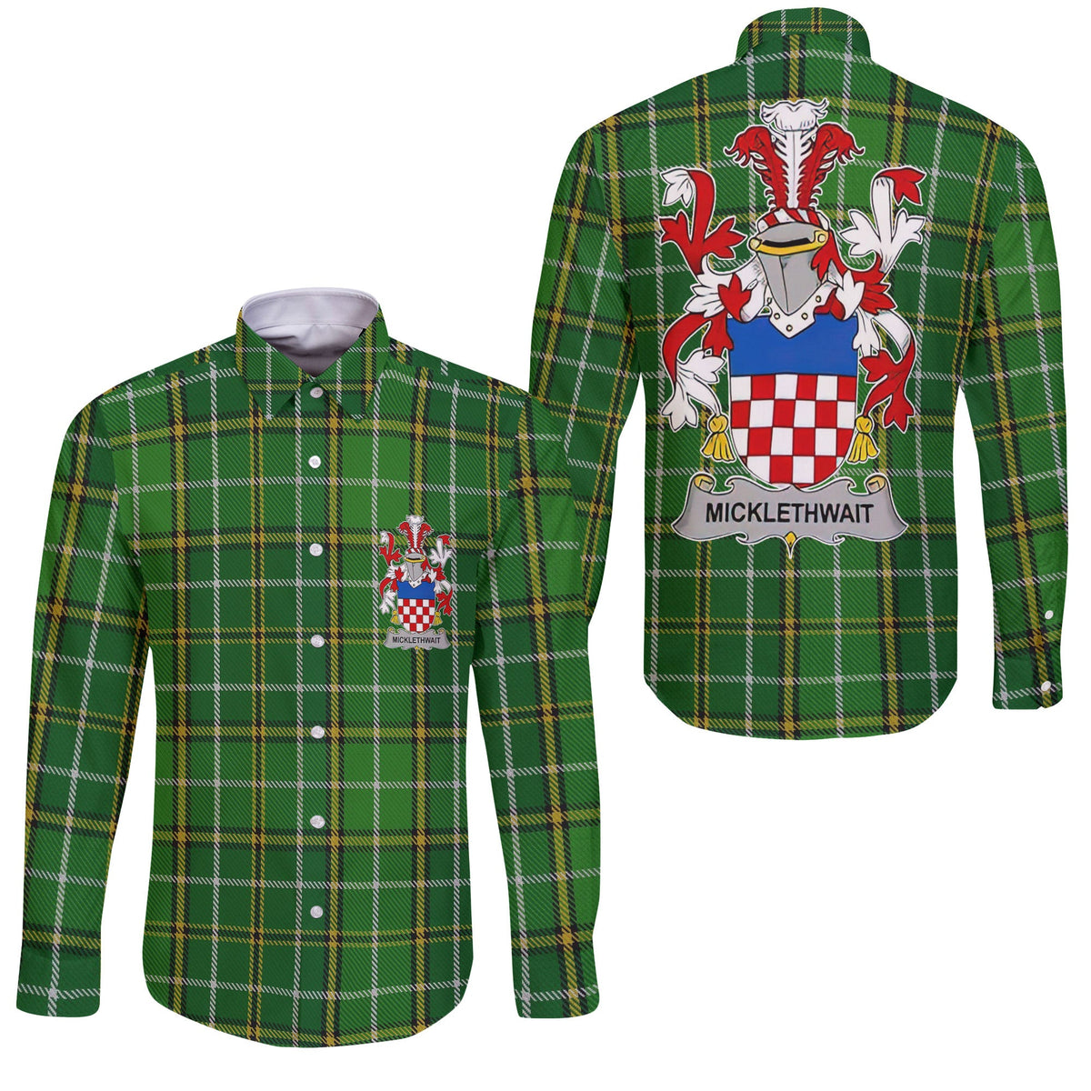 Micklethwait Long Sleeve Button Shirts Crest And National Plaid Style