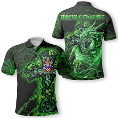 Micklethwait Polo Shirts Celtic Cross And Dragon Style