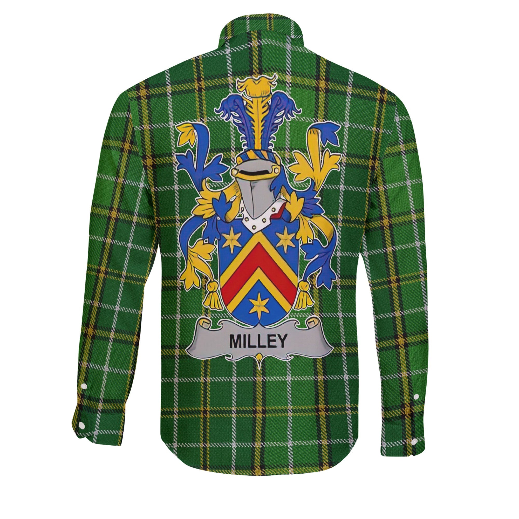 Milley or O Millea Long Sleeve Button Shirts Crest And National Plaid Style