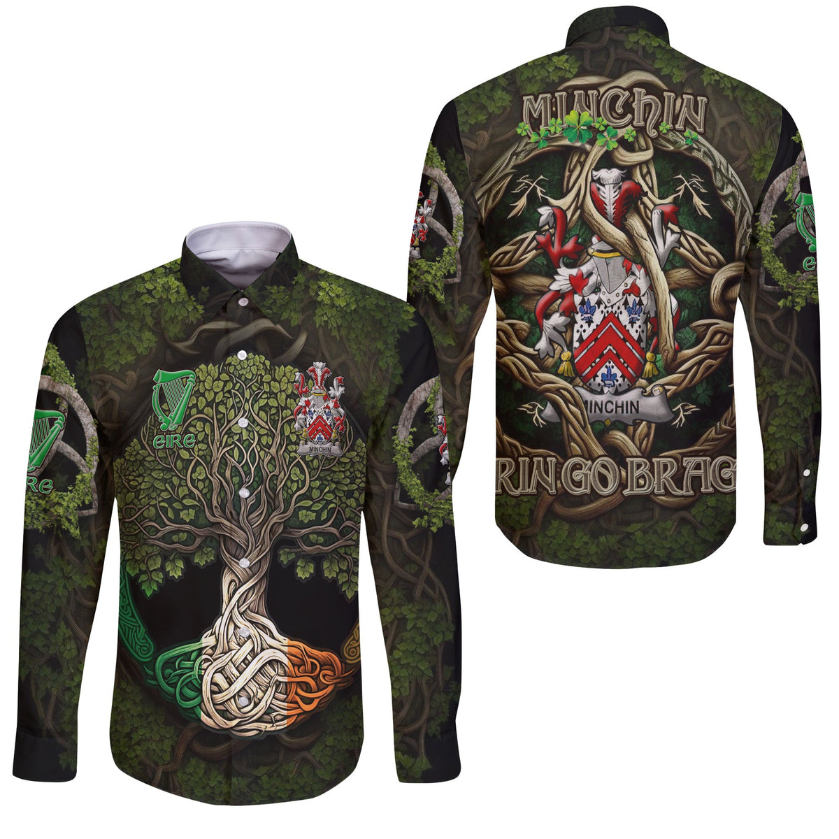 Minchin Long Sleeve Button Shirts Ireland Is My Root Style