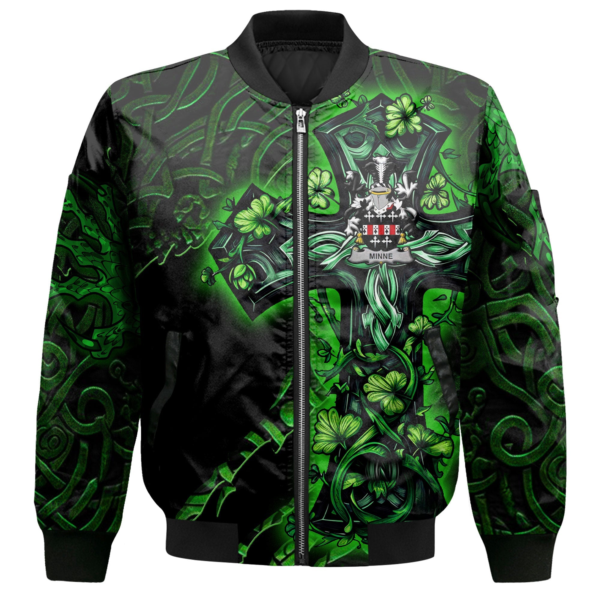 Minne Bomber Jackets Celtic Cross And Dragon Style