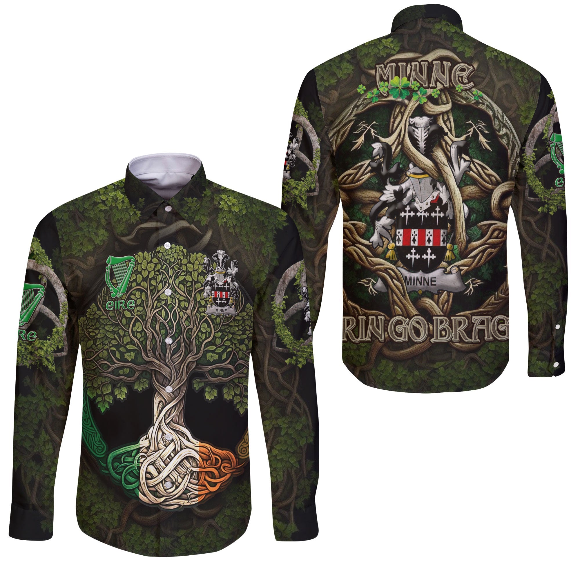 Minne Long Sleeve Button Shirts Ireland Is My Root Style