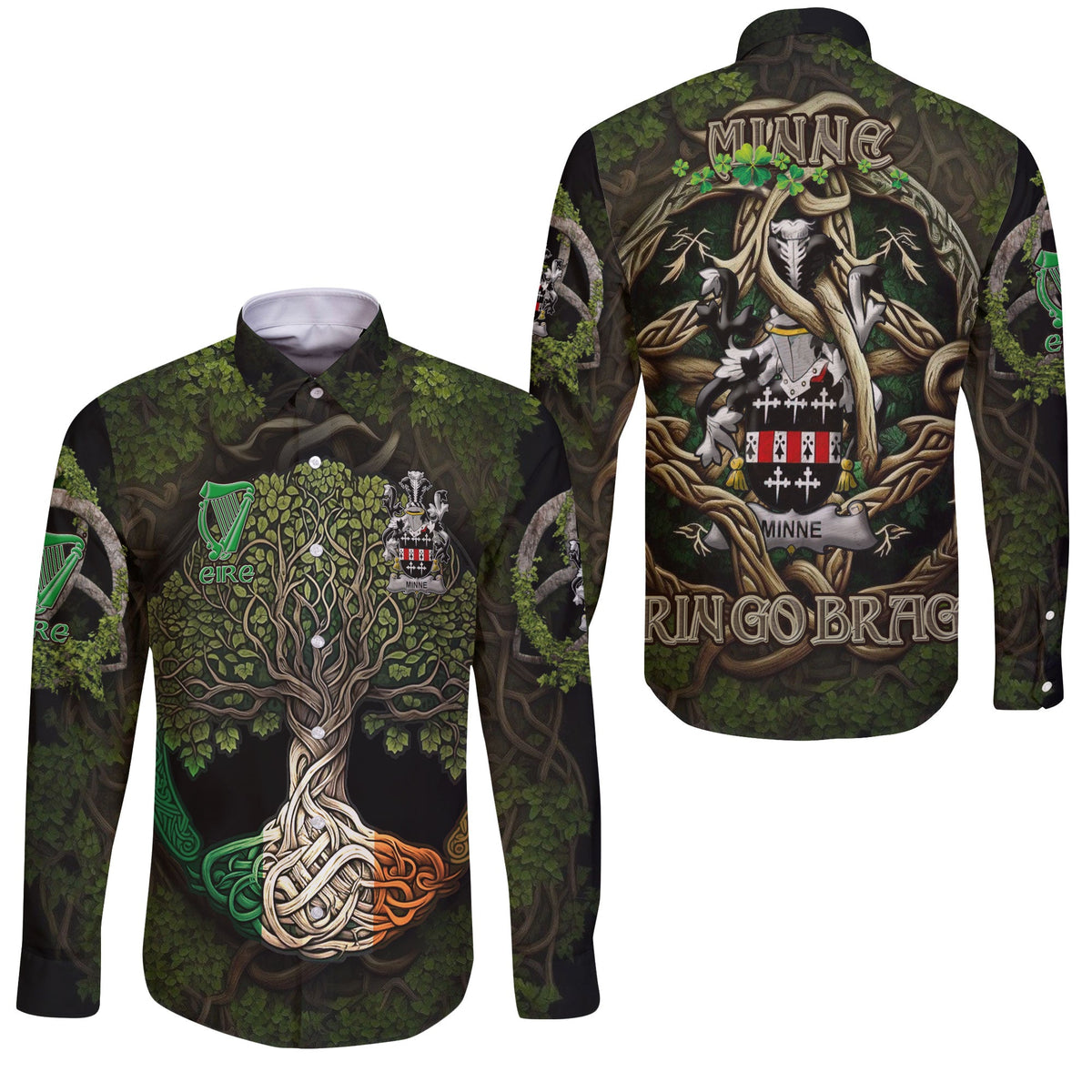 Minne Long Sleeve Button Shirts Ireland Is My Root Style