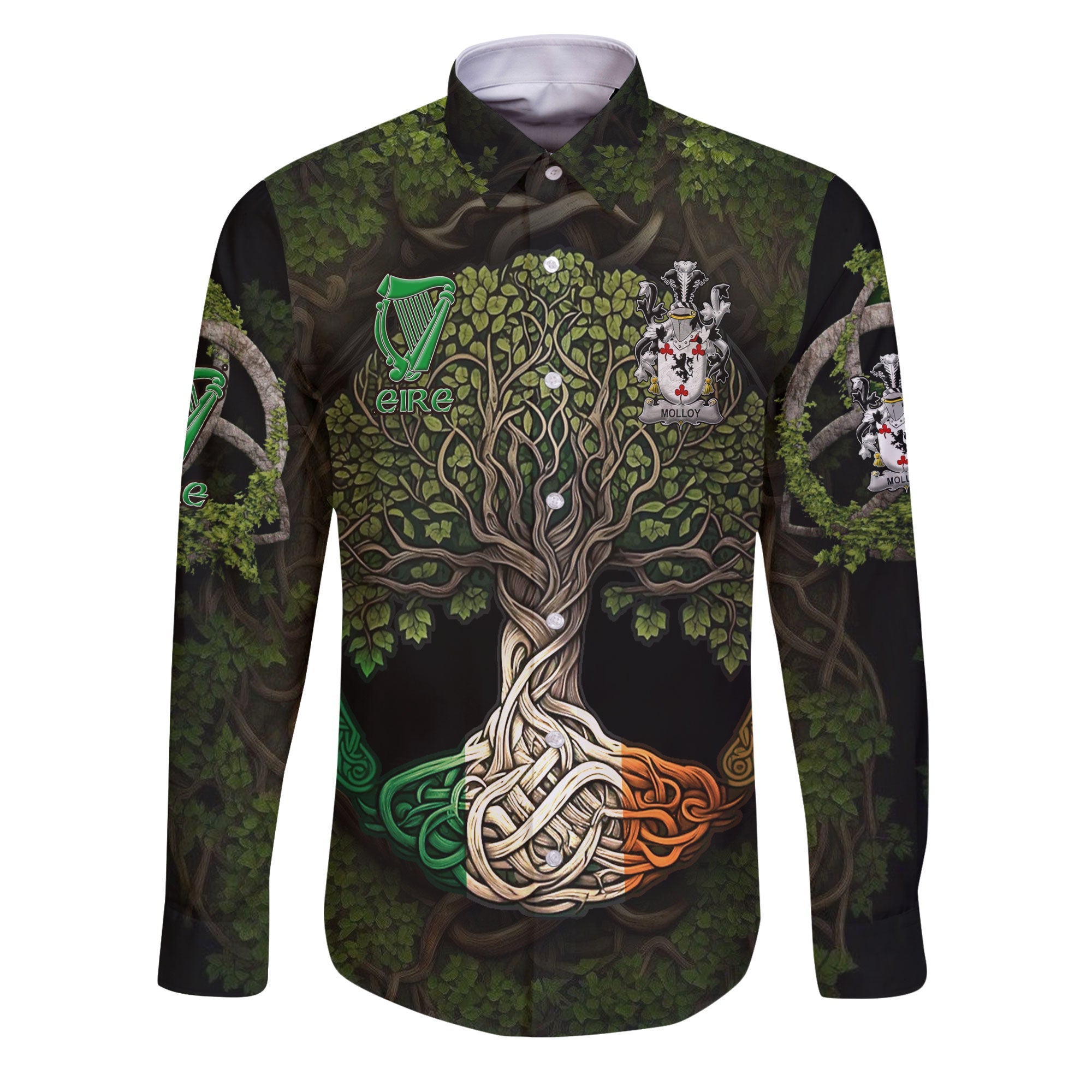 Molloy or O Mulloy Long Sleeve Button Shirts Ireland Is My Root Style