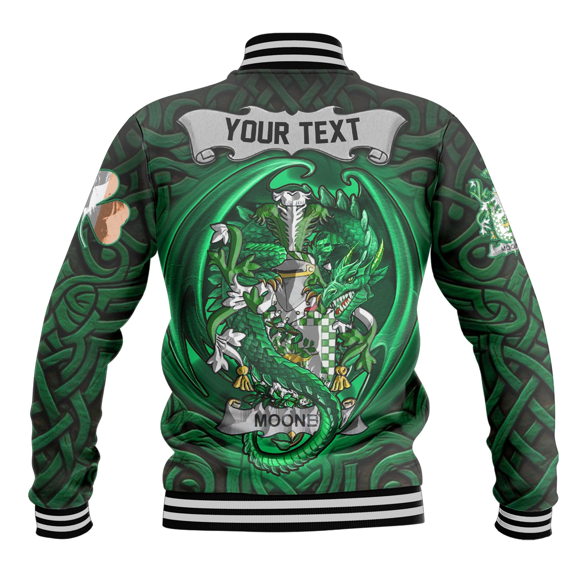 Mooney or O Mooney Baseball Jackets The Green Dragon Of Ireland Style