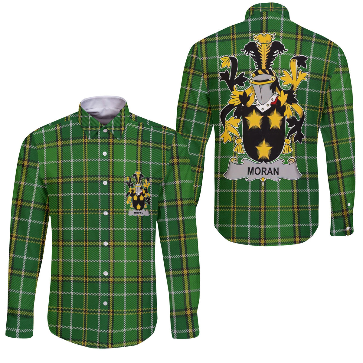 Moran or O Moran Long Sleeve Button Shirts Crest And National Plaid Style