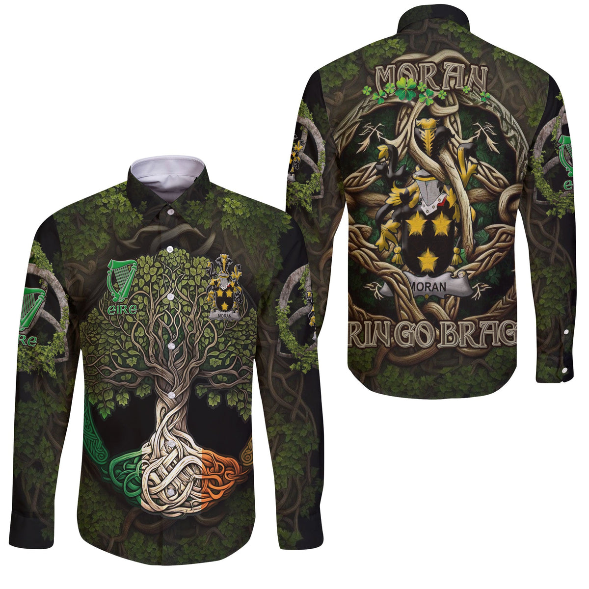 Moran or O Moran Long Sleeve Button Shirts Ireland Is My Root Style