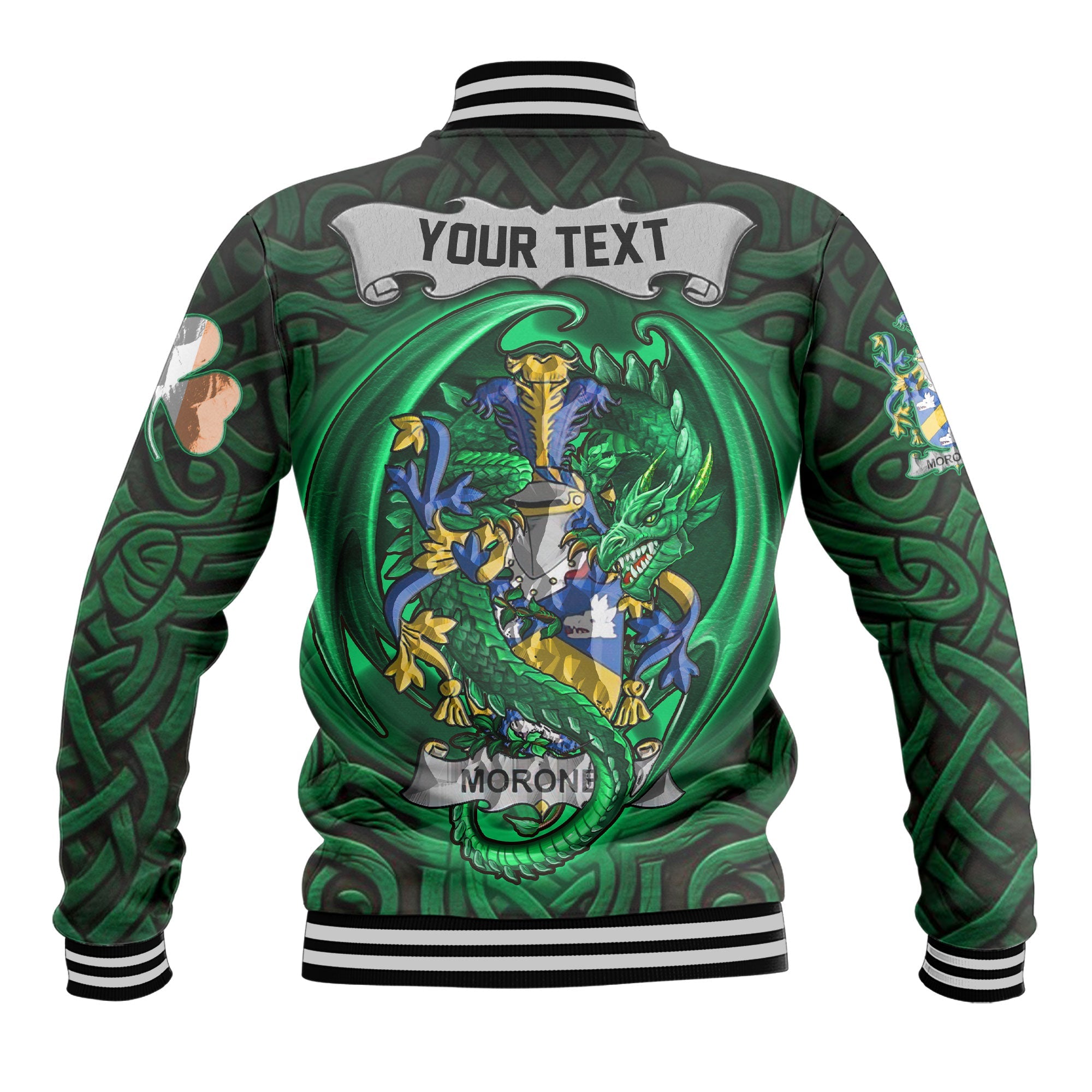 Moroney or O Moroney Baseball Jackets The Green Dragon Of Ireland Style