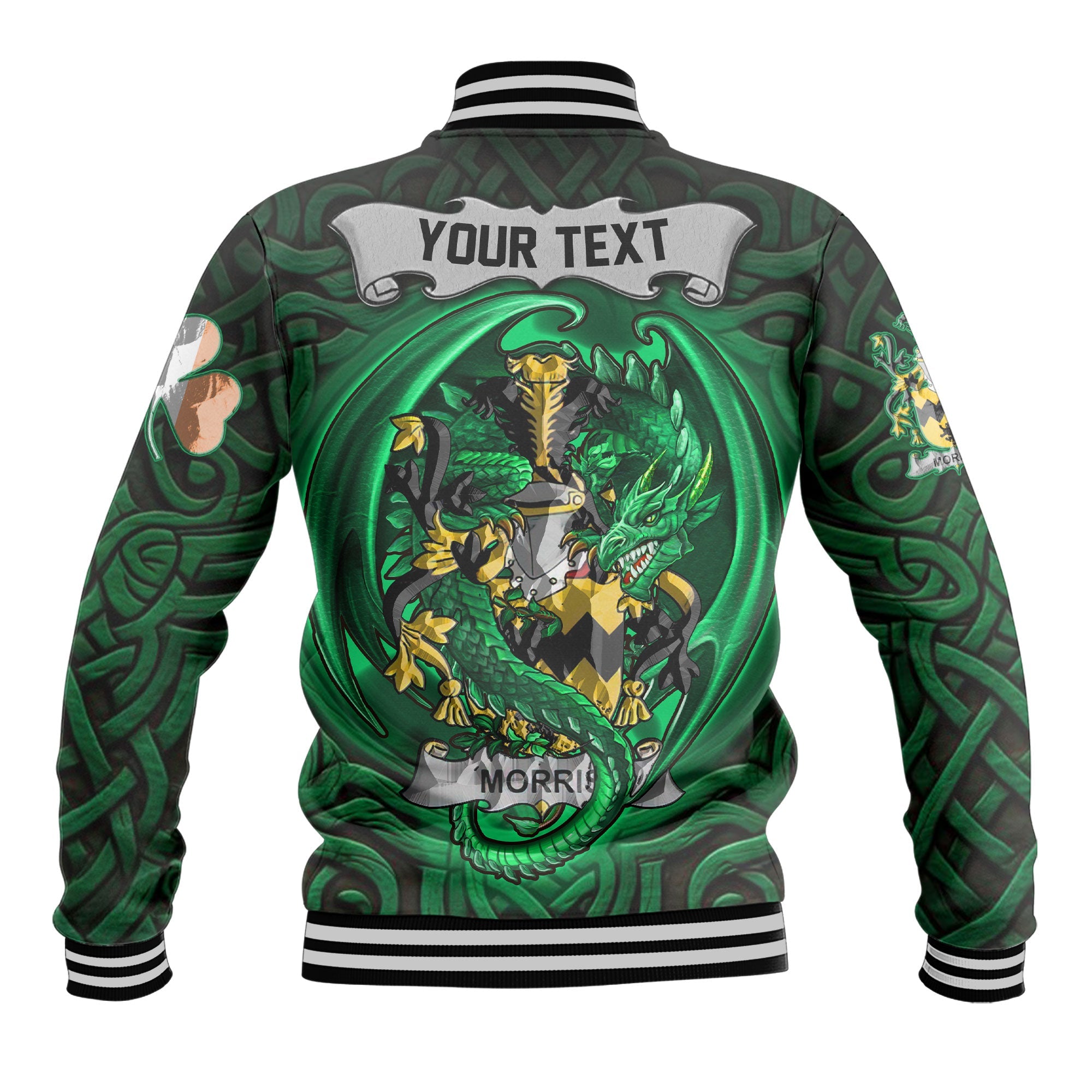 Morris Baseball Jackets The Green Dragon Of Ireland Style