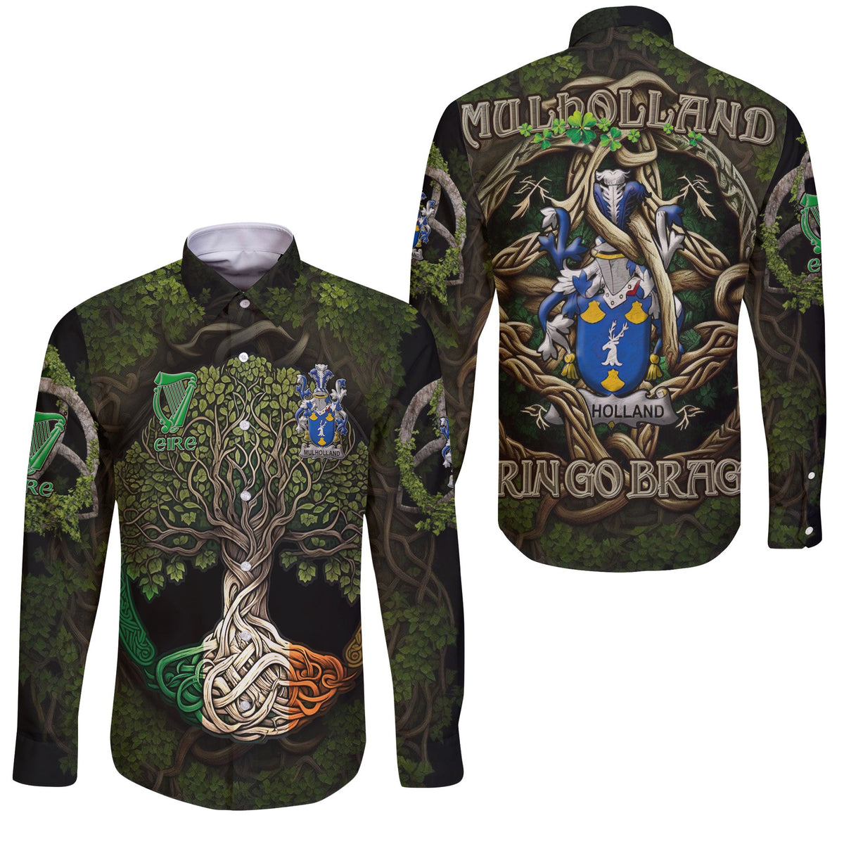 Mulholland Long Sleeve Button Shirts Ireland Is My Root Style