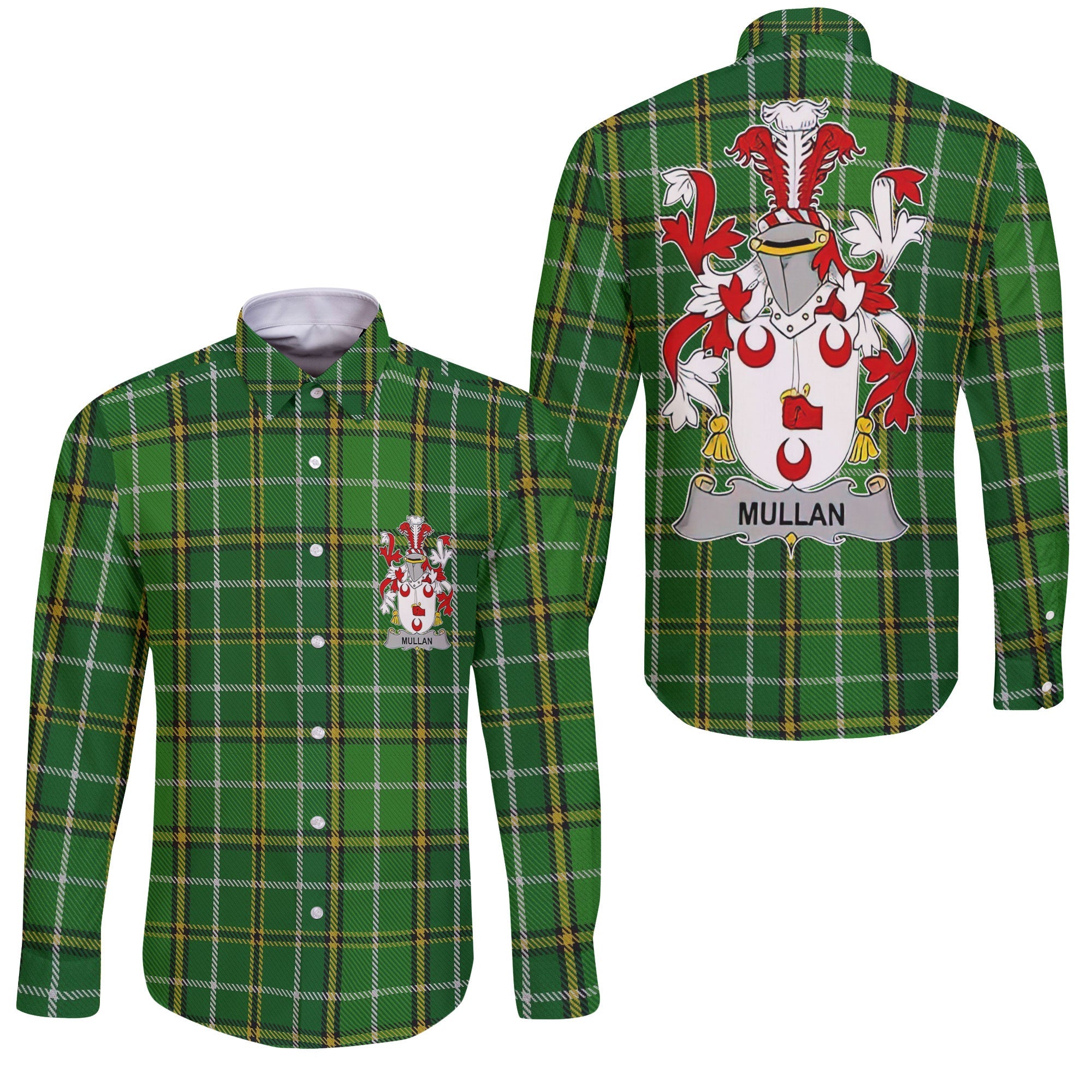 Mullan Long Sleeve Button Shirts Crest And National Plaid Style