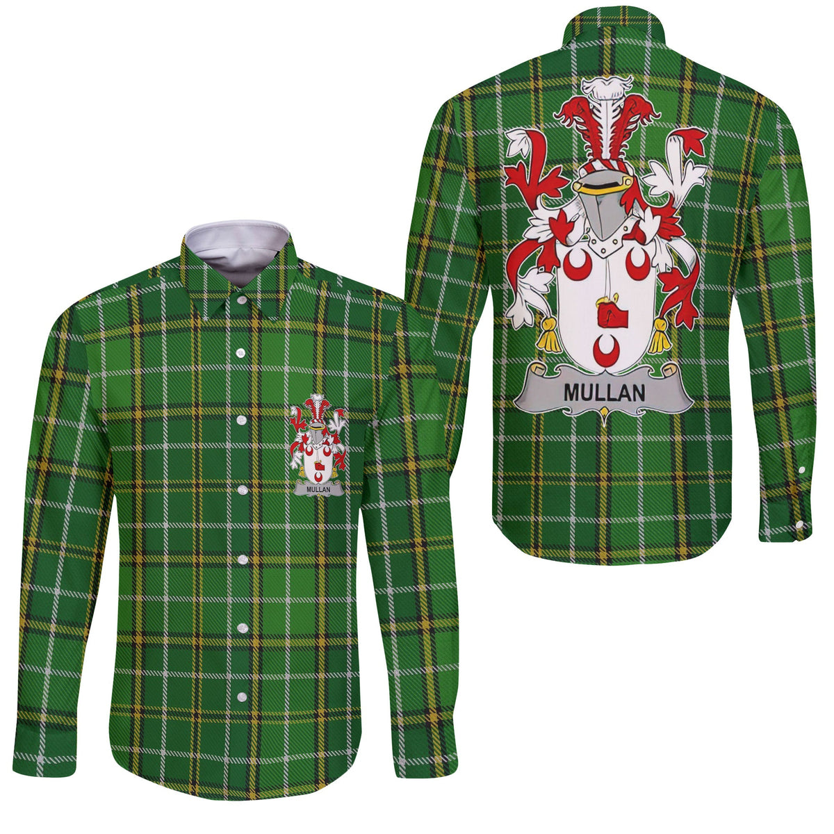 Mullan Long Sleeve Button Shirts Crest And National Plaid Style